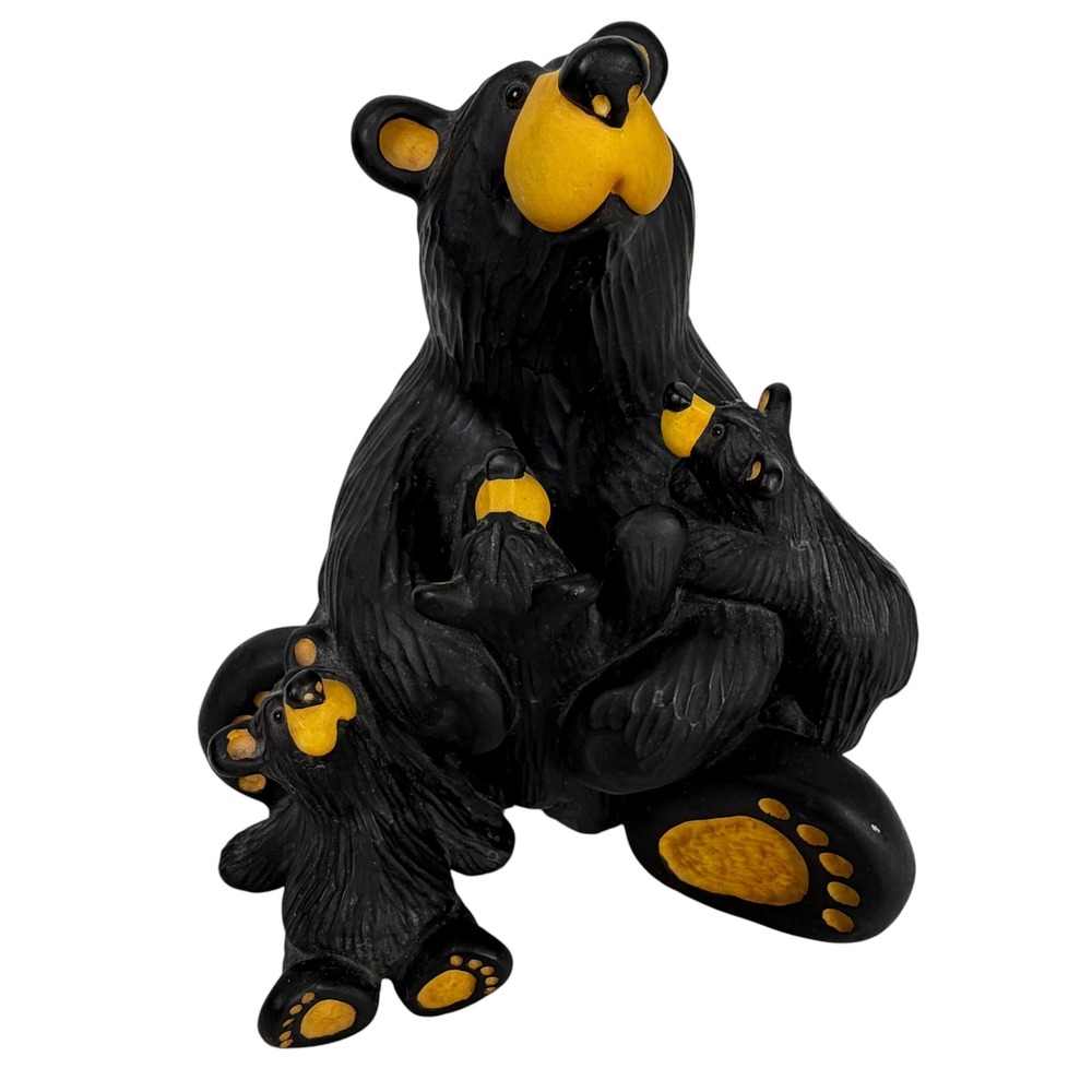 Bearfoots Jeff Fleming Mamas Home Black Bear Cubs Figurine Big Sky Carvers 2005